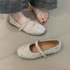 Gentle Fairy Mary Jane Shoes 2025 New Sweet Suede Rivets Square Head Shallow Mouth One-word Buckle Evening Shoes