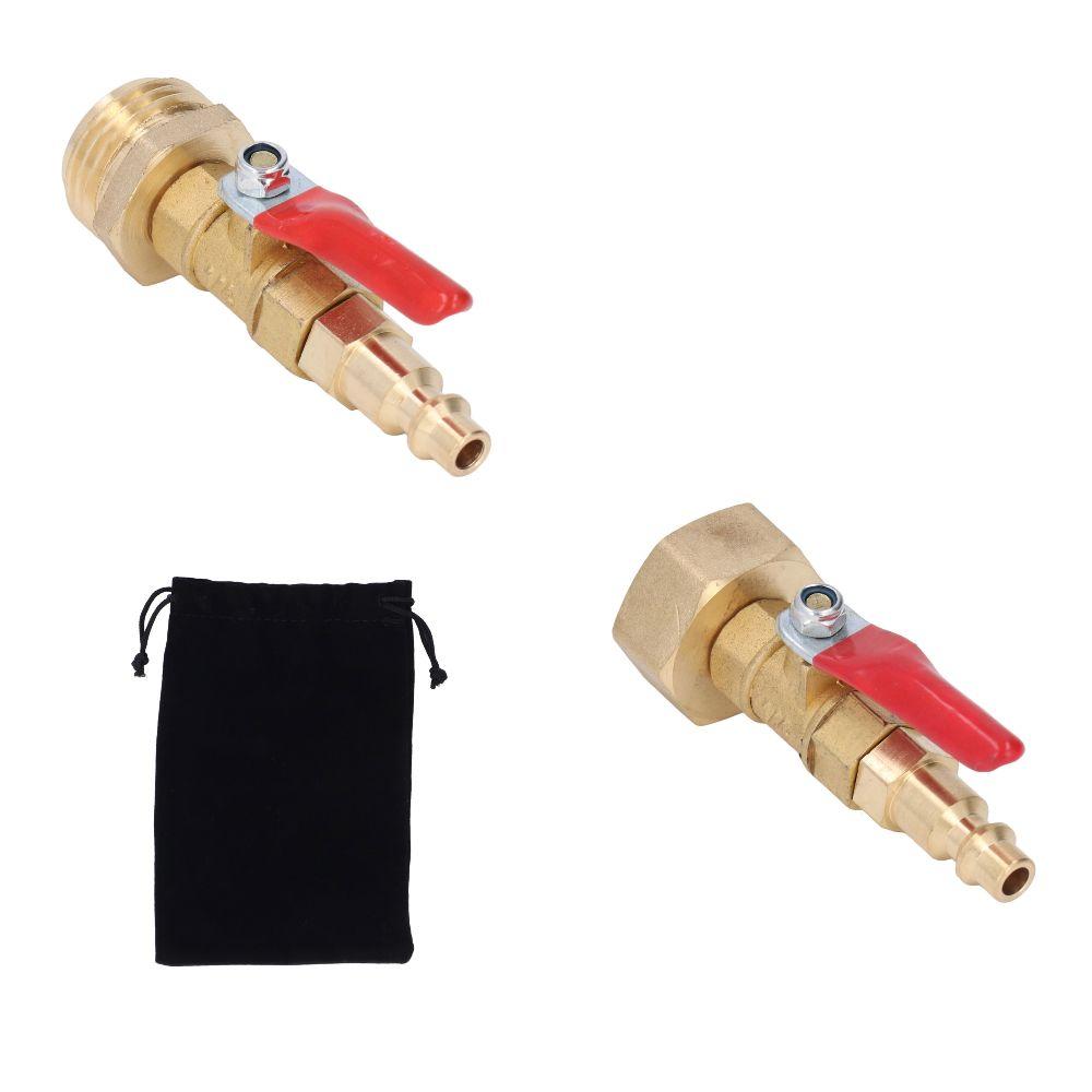 1/4in Male Brass Winterize Blowout Adapter Brass 3/4in Male GHT Thread Garden Irrigation Joints Male/Female Thread Ball Valve