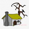 Cottage Clip Art House Iron On Heat Transfer Printing Vinyl Patches Sticker for Clothes DIY Appliques Washable Patches