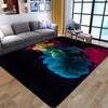 Green Flame Flannel Rug Horrible Skull Carpets Antislip Living Room Large Boys Room Mat Home Hot Sale Fashion 3D Printing Carpet