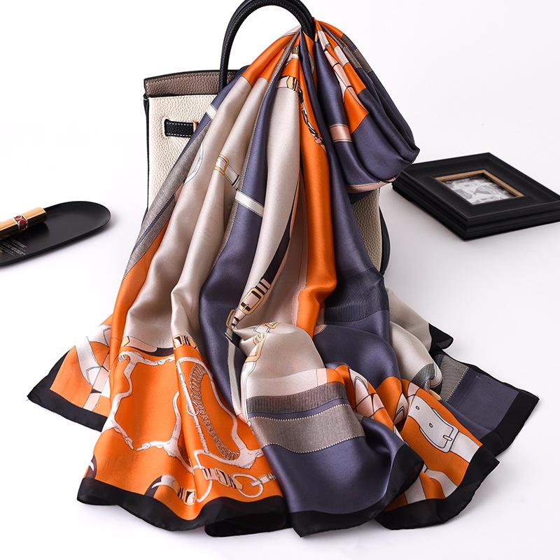 Spring Scarf Women's Luxury Design Polyester Material Smooth Scarf Soft Shawl Beach