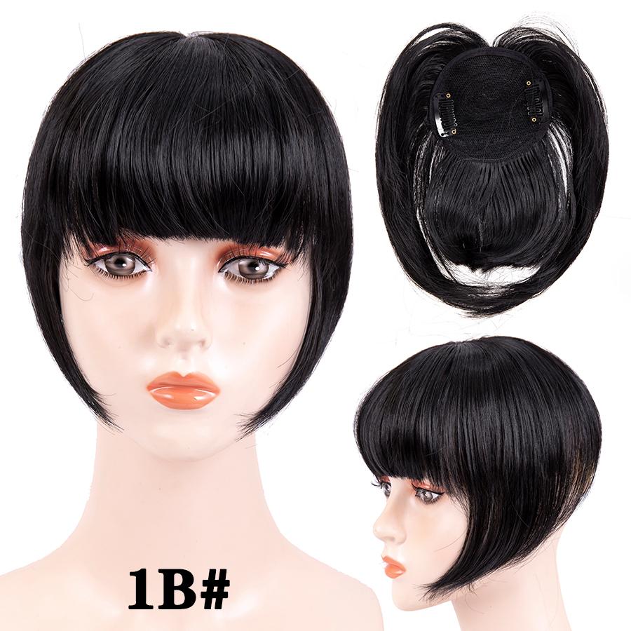 Fringe Bangs Synthetic Hair Extensions Clip In Bangs 6 Inch Short Straight Hairpiece Front Neat Bang Two Side Blonde
