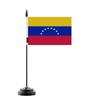 Drapeau De Table - Venezuela - 14 X 21 Cm - Polyester - Mât En Plastique - Impression Recto/Verso