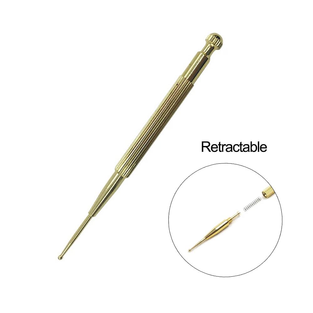 1 Pcs Retractable Acupuncture Point Probe Ear Massage Brass Pen Ear Reflex Zone Massage Needle Detection Massage Ear Care Tools