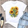 (Asian Size) Tee Top Lovely Trend 90s Style Cute Flower Women T Shirt Woman Female Short Sleeve Clothing Print Fashion Graphic T-shirts