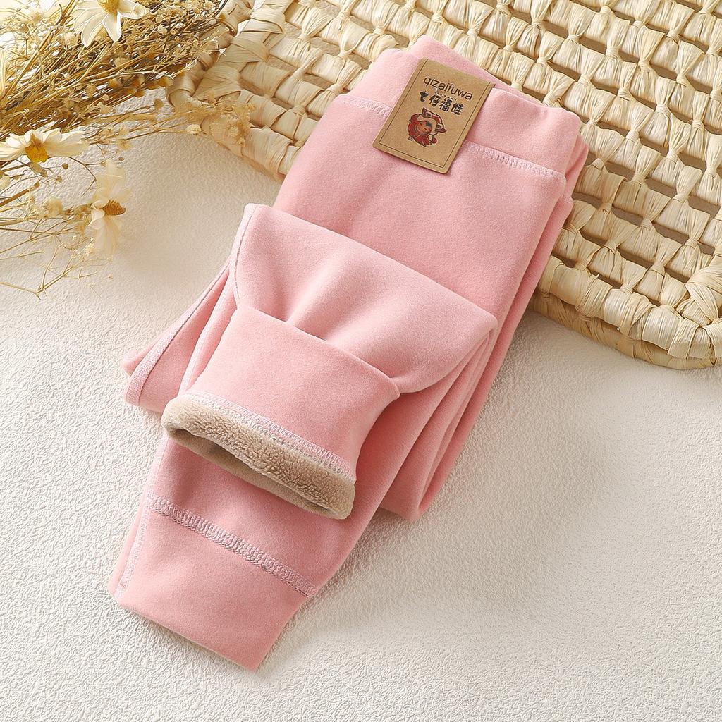 Children's Cashmere Pants Boys Girls Autumn and Winter Thermal Pants Large Children Thick Cashmere Long Johns Leggings