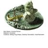 Meditation Frog Incense Stick Holder Ceramics Lotus Leaf Sitting Frog Incense Burner Home Office Desktop Decoration Ornament