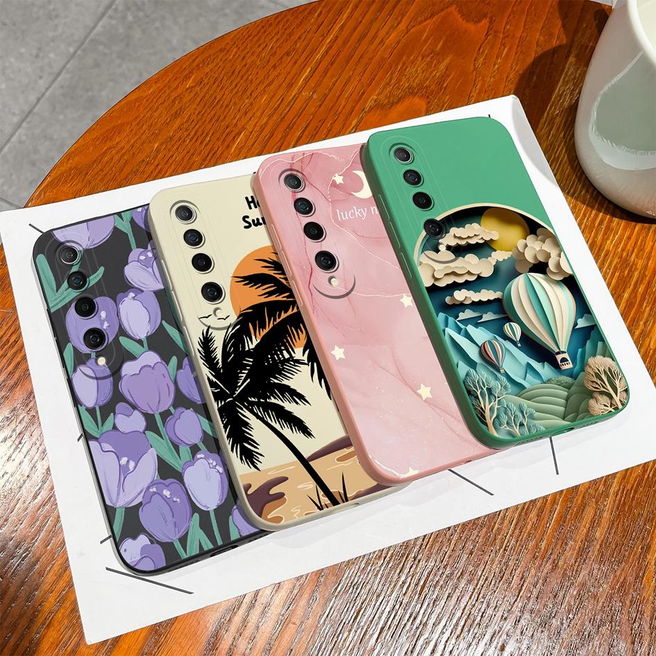 For Xiaomi Mi 10 11 Lite NE 10i 10T 11T 11X Pro Phone Case Cover Small Floral Pattern Shockproof Liquid Soft Silicone Anti Slip For Xiaomi Shell Capas