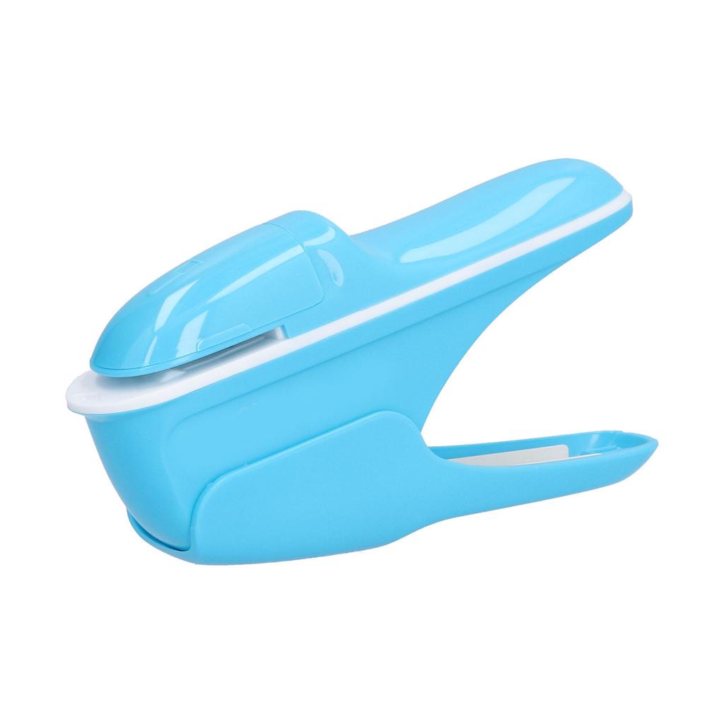 Stapleless Stapler Safe Environmentally Friendly ABS Stapling Machine for Office DocumentsBlue