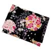 Pocket Tissue Case, Black with Floral Pattern, Japanese Design, Includes Pocket Tissues, Handmade, Made In Japan