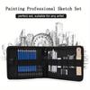 Professional Art Set 32 PCS Drawing Sketching Set with Sketch Graphite Charcoal Pencils Bag Eraser Art Kit for Student Artist