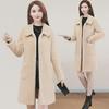 Imitation Lambskin Mid-Length Winter Coat for Women, 2022 Korean Style, Large Sizes Available