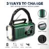 Hand Crank Emergency Radio with Flashlight SOS Alarm Compass Compact Waterproof Solar Powered Rechargeable AM/FM Radio