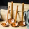 4Pcs Wooden Spoon Ramen Soup Spoon Ladle Japanese Kitchen Spoons Long Handle Restaurant Dinner Serving Spoon Set Wood Tableware