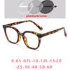 0 -0.5 -0.75 To -6.0 Anti Blue Rays Aspherical Lens Leopard Frame Oval Minus Diopter Glasses Unisex TR90 Prescription Spectacles