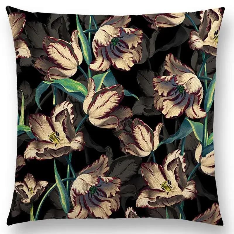 Latest Gorgeous Floral Night Forest Garden Print Throw Pillow Case Home Decor Cushion Covers / Cushion Cover Hogar