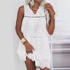 European & American Sleeveless Hollow Lace Spring/Summer Dress 2022