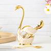 Creative and Cute Tableware Fruit Spoon Metal Coffee Spoon Set High-end Metal Swan Base Holder