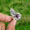 Gift For Her Natural Ruby Zoisite Multi Stone Flower Adjustable Ring 925 Silver