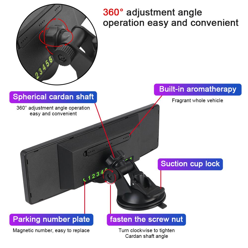 Adjustable Auto Interior Rear View Mirror 360 Degrees Rotatable Adjustable Interior Accessories Car Mirror Auto Parts