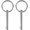 Marine 316 Stainless Steel Quick Release Pin Bimini Top Pin, Diameter 0.25"(6.3mm), Overall Length 3.74"(95mm), Usable Length 3.11"(79Mm)
