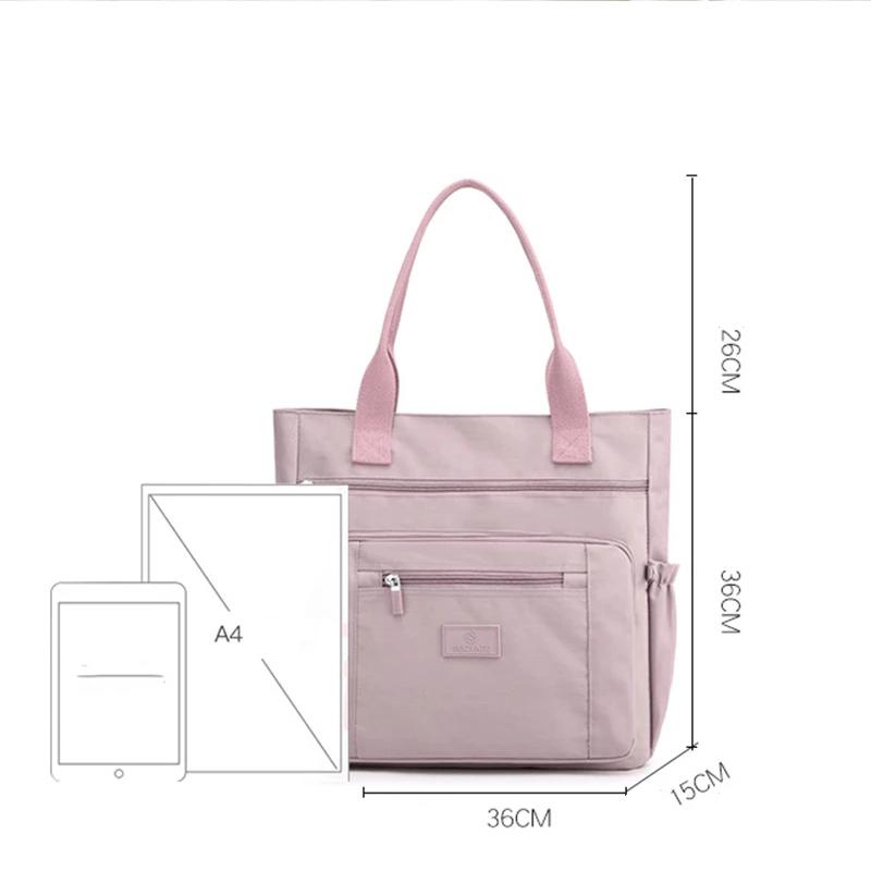 Водонепроницаемая нейлоновая сумка через плечо, женская большая вместительная сумка-тоут, модная сумка с ручкой, сумка для покупок, дорожная сумка и кошелек