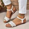 Fashion Bohemian Sandals Summer New Roman Flat Bottom Flowers Women Casual Shoes Large Size Slip On Beach Sandalias Femininas
