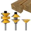 3pcs 8mm 12mm 1/2inch Shank Entry Interior Tenon Door Router Bit Set Ogee Matched R&S Router Bits Carving for Wood