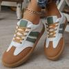 Модные лаконичные кроссовки в стиле пэчворк, женские модные полосатые спортивные туфли из искусственной ПУ кожи, женские низкие кеды на шнуровке с вулканизированной подошвой