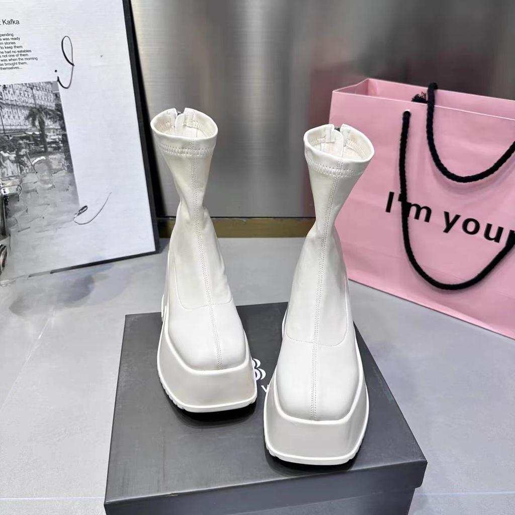 Brand New Women Ankle Boots Gothic Style Sexy Elegant Chunky Platform Shoes Woman Walking Comfy Woman Shoes Platform Shoes