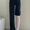 Straight Leg Plush Lined Washed Blue Zipper Button Denim Pants Winter Women's Denim Jeans