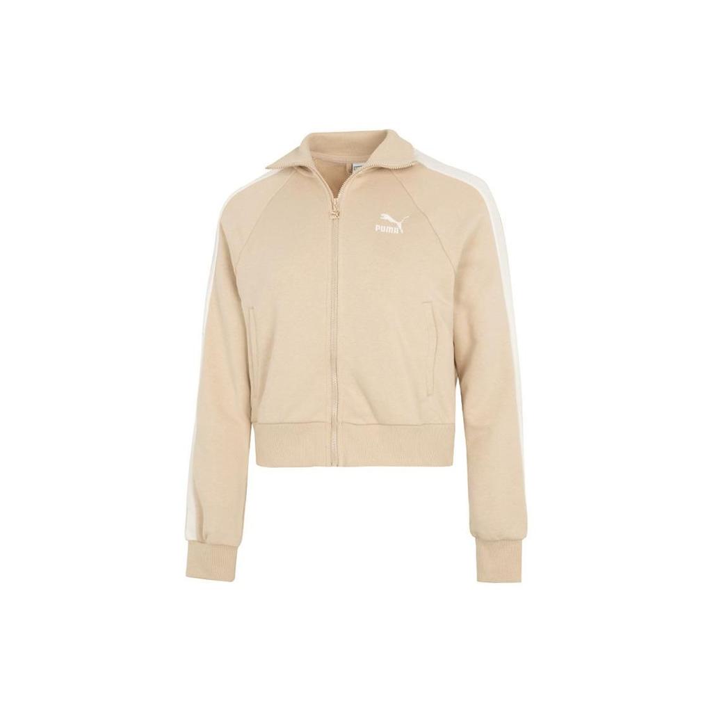 Puma Logo Print Zip-Up Stand Collar Jacket Women Jacket Yellow 531412-67