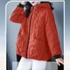 Women's Spring Winter Plus Size Thickened Solid Colour Casual Short with Hooded Zipper Model Warm Coat