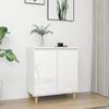 VidaXL Buffet with Wooden Legs High-gloss White 60x35x70 Cm Chipboard
