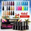 MAYJAM 6Pcs Season Collection Gel Nail Polish Set Yellow Glitter Rose Red Green Blue Gel Polish Manicure Kit DIY Nail Beauty Valentine Gift