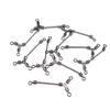 MUQZI Sports Accessory 10Pcs Long Fishing Connector Rolling Swivel Stainless Steel 3 Way Swivel Sea