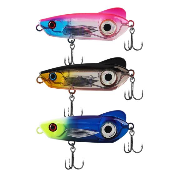 6.5CM/18G/24G Fishing Lure Light with Treble Hook Long Casting Sinking Artificial Bait with 3 Colors LED Light Saltwater Freshwater Bass Walleye