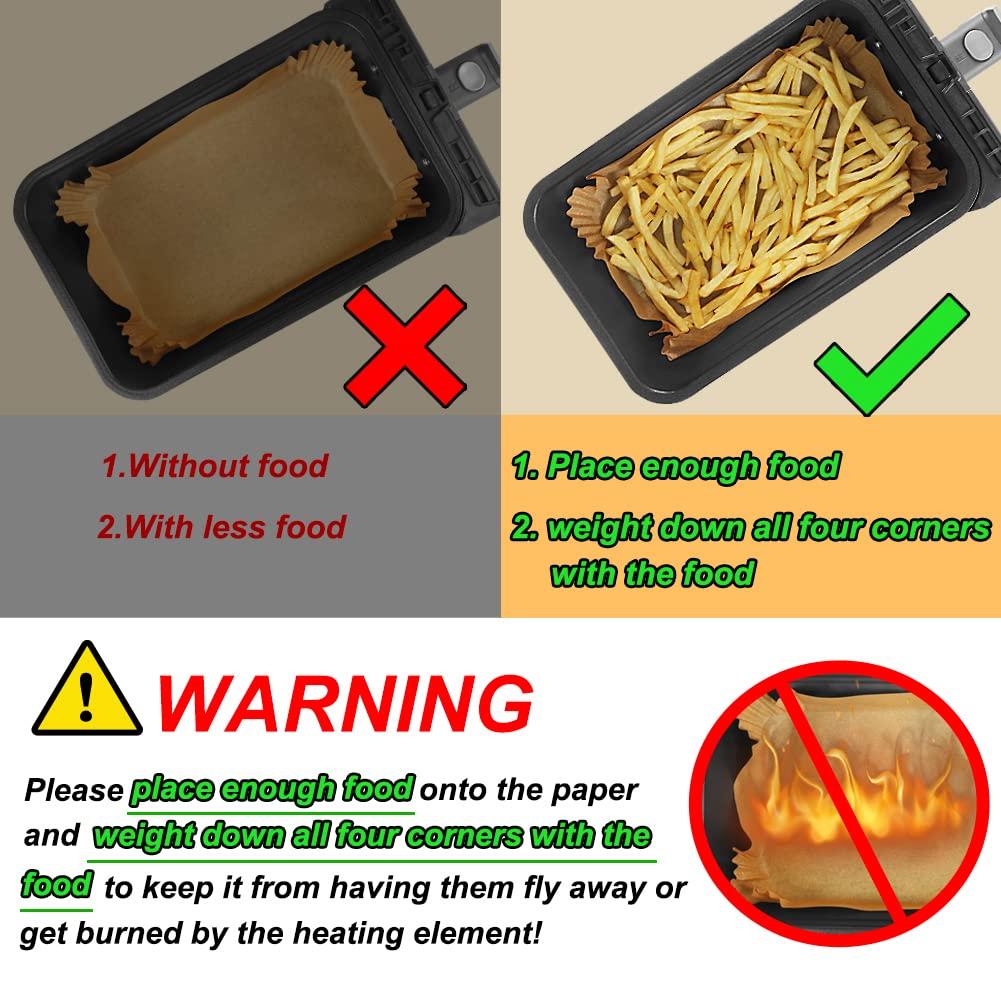 100pcs Air Fryer Liners for Ninja Dual, Air Fryer AF300UK AF400UK Accessories, Disposable Air Fryer Parchment Paper Liner, Compatible with Ninja