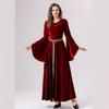 Medieval Renaissance Costume Women's Long Vintage Court Dress Flared Sleeve Dress Halloween