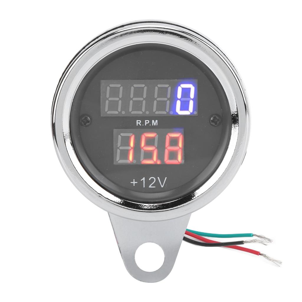 Motorcycle 3 In 1 Tachometer Speedometer Odograph LCD Display UV Resistant Iron 12V