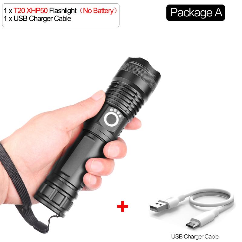 Ultra Bright XHP70.2/XHP50 LED Flashlight 18650/26650 Rechargeable Flashlights Waterproof Torch Tactical Flashlight Super Bright