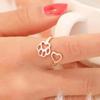 Hollow Out Luminous Cat's Paw Ring Glow In Dark Light Adjustable Ring Glowing Finger Ring  Girls