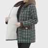 Women's Plush Hooded Lamb Fleece Jacket - Winter Thickened Plaid Short Coat Trendy Casual Top