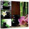 Canvas Print, Collage with Zen - Orchid Bamboo Stones