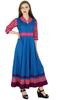 Women Blue Flaired Anarkali Kurta Kurti Casual Chic Indian Blouse Gift
