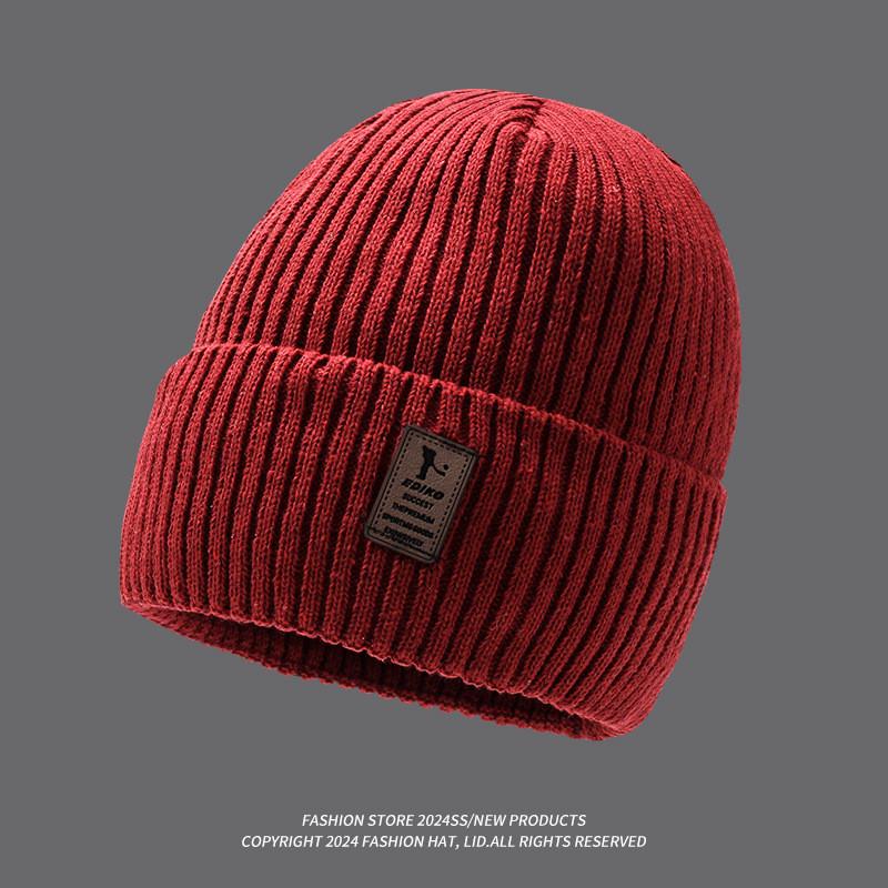 Beanie Knitted Thick Hat Winter Warmth Unisex Cap Windproof Gift Solid Color