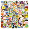 100 Non-Repeating Small Fresh Mix And Match Graffiti Stickers Notebook Water Cup Mobile Phone Computer Diy Material Stickers
