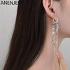 Shiny Long Tassel Chain Earrings Ladies Light Luxury Ear Line Heart Ear Buckle Overall