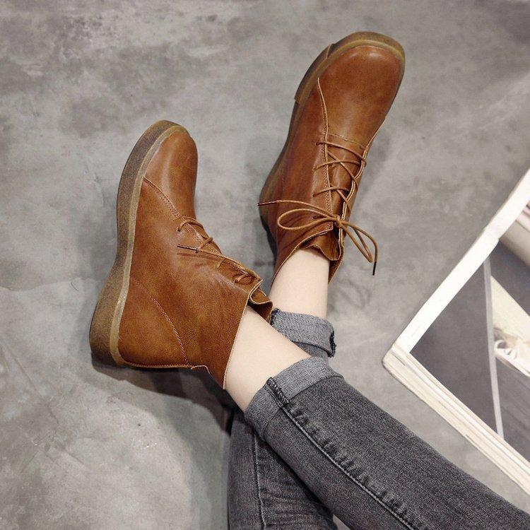 Fashion Designer Brand Handmade Genuine Leather Women Ankle Boots Spring Autumn Female Riding Fashion Boots Shoes Botas Mujer