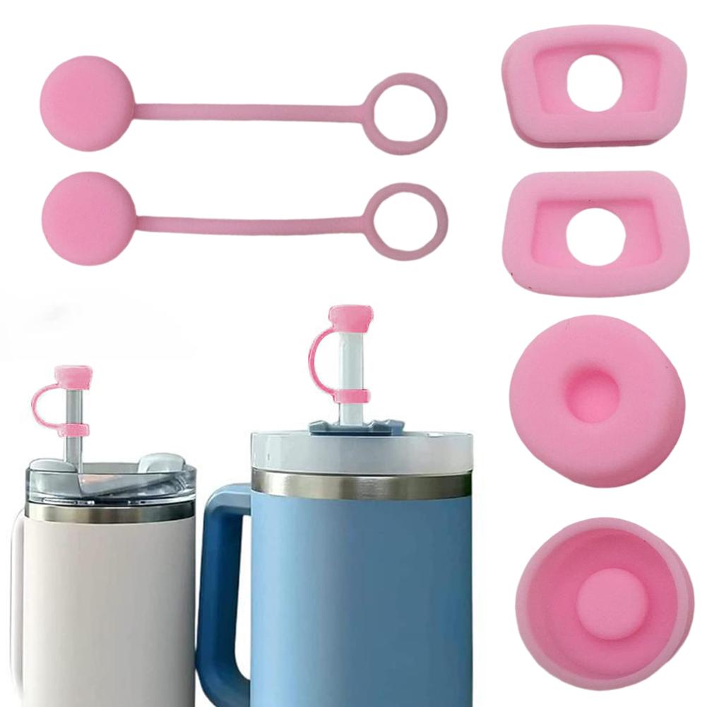 6Pcs/Set Silicone Spill Proof Stopper For Stanley Cup 1.0 2.0 40oz/30oz Tumbler Accessories Straw Cap Spill Stopper Leak Stopper